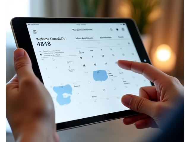 Calendar interface for scheduling wellness consultations